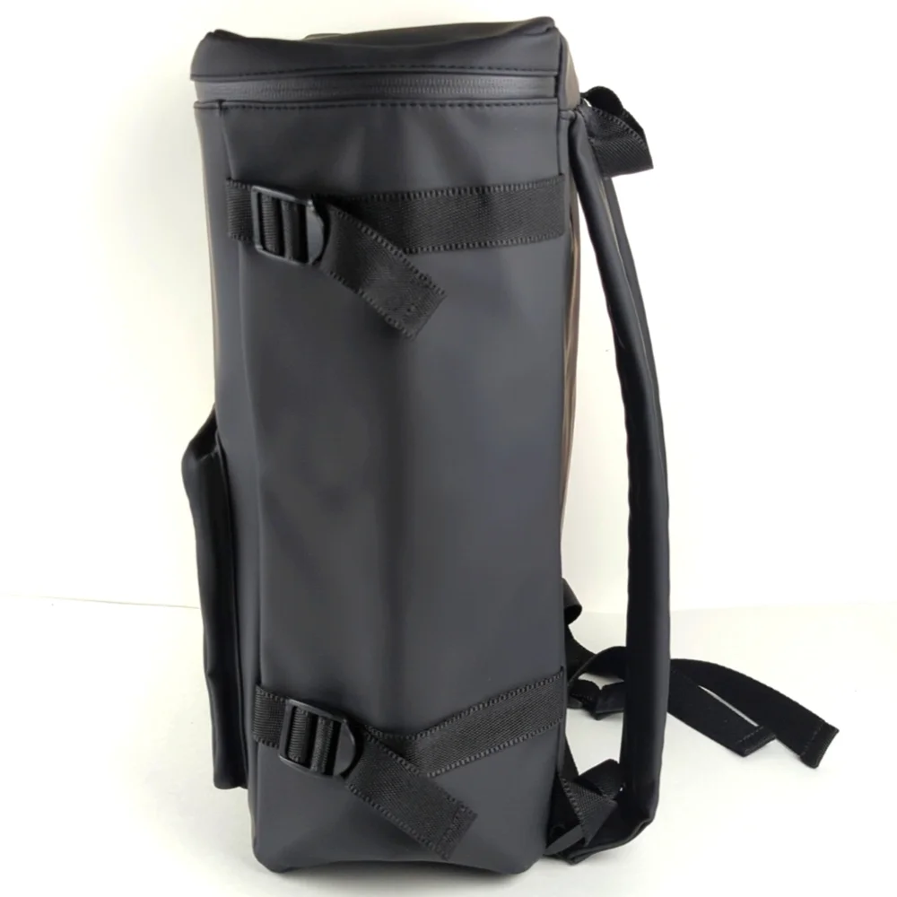 Azzaro Men's Black Boxy-Style Backpack Perfect Air Travel Personal Item Size